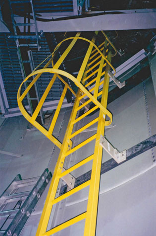 frp ladder with cage application